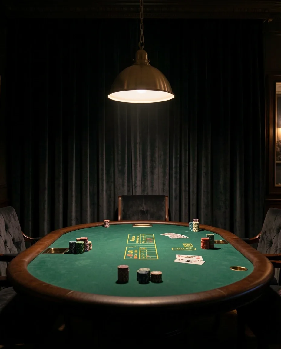 Wnętrze klubu pokerowego Averamont w godzinach wieczornych
